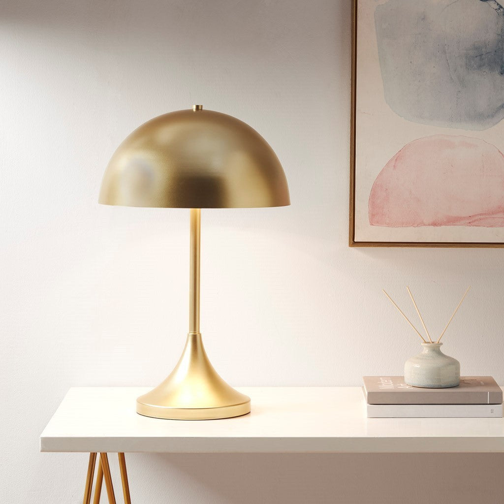 Gold Dome-Shaped 2-Light Table Lamp