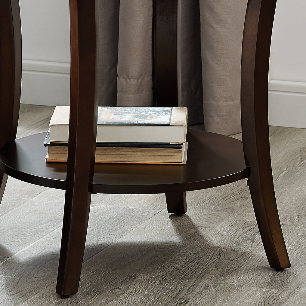 Espresso Oval Shelf End Table