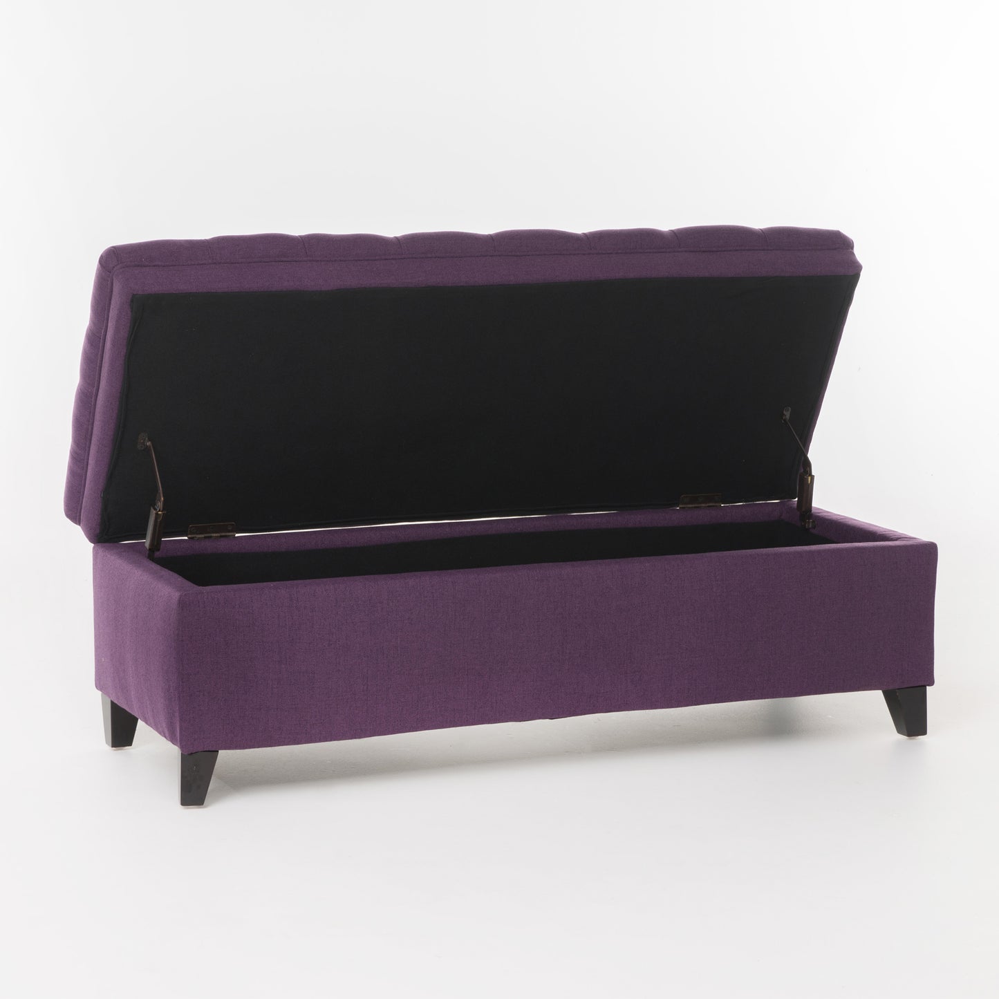 Purple Button Tufted Velvet Storage Bench