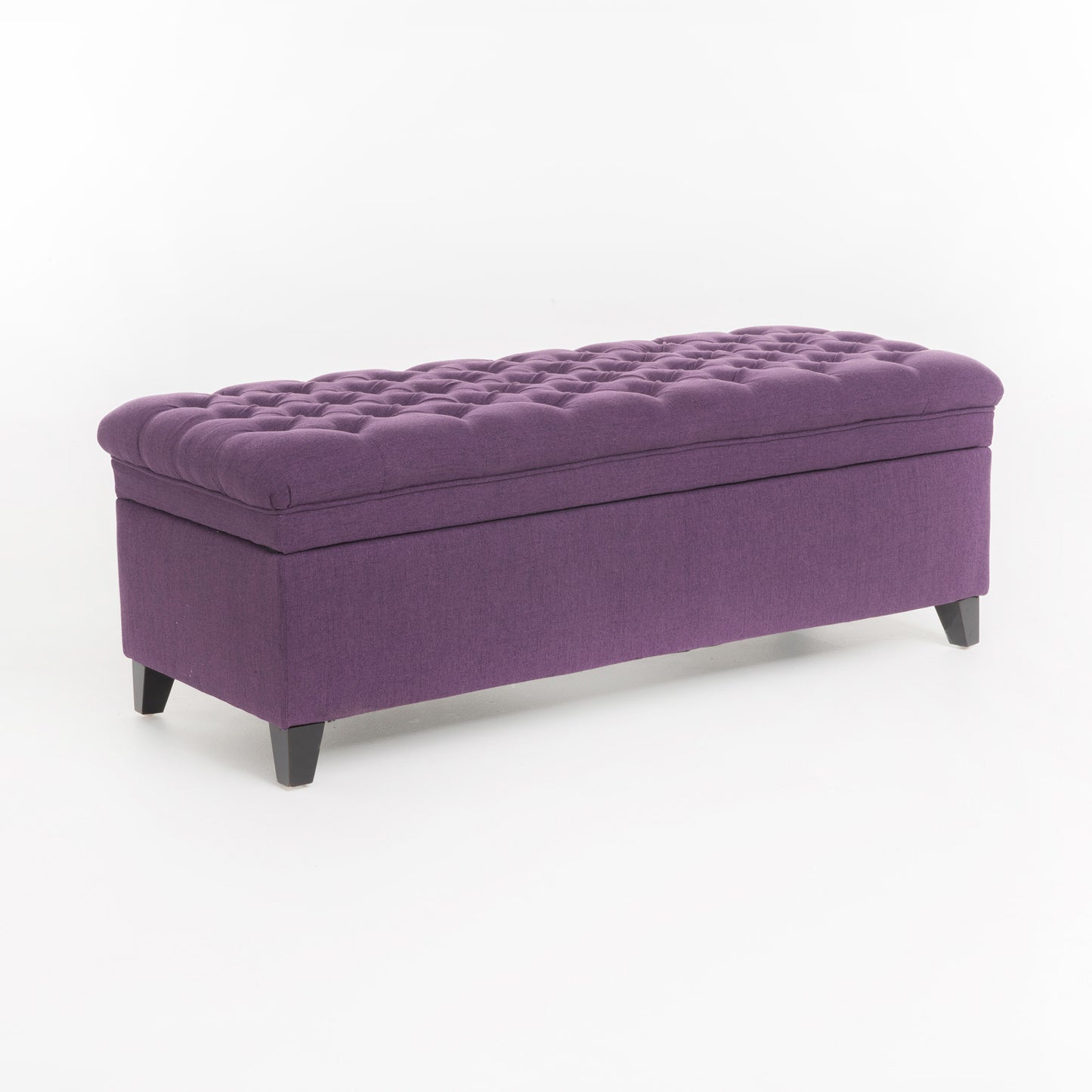 Purple Button Tufted Velvet Storage Bench