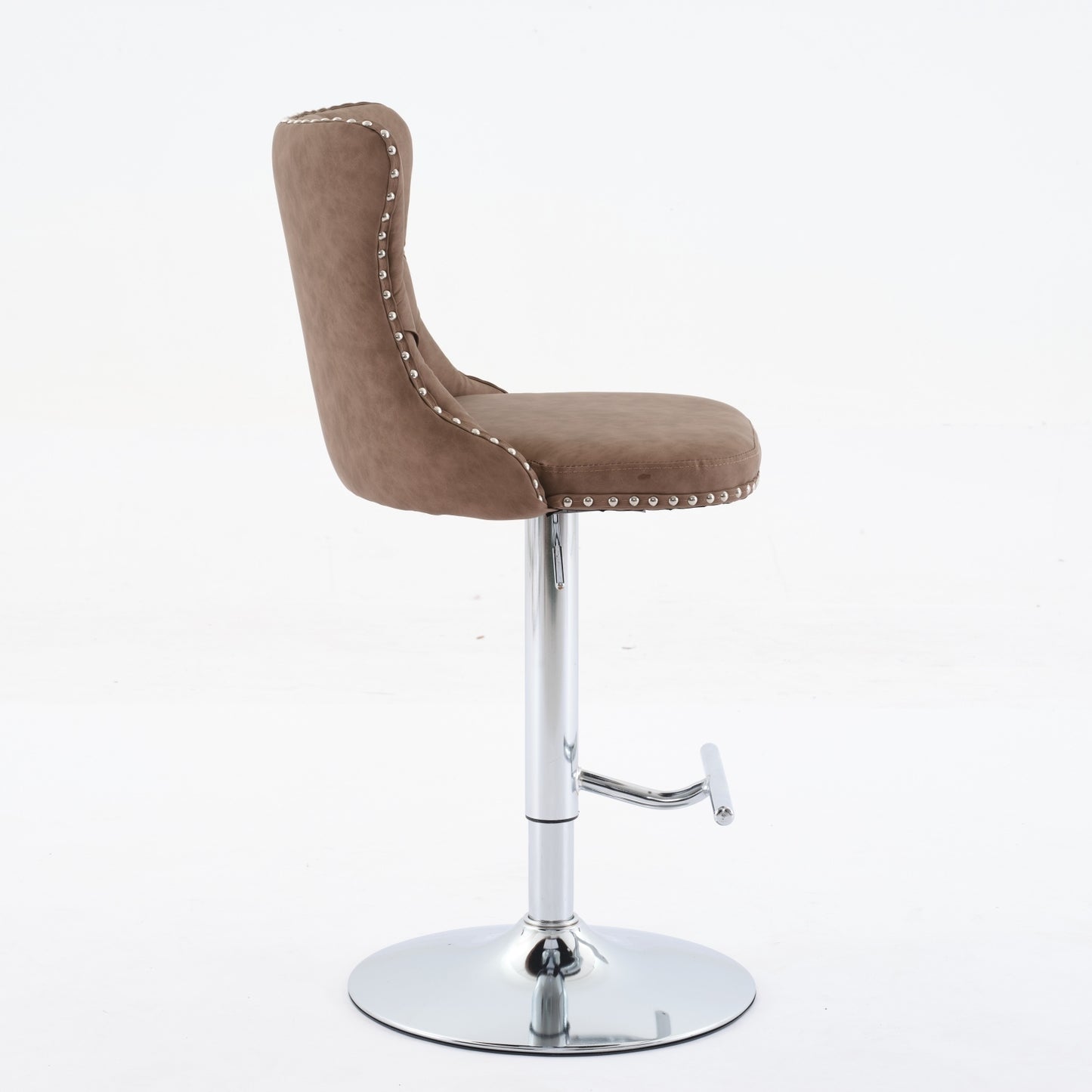 Swivel Brown PU leather Barstools