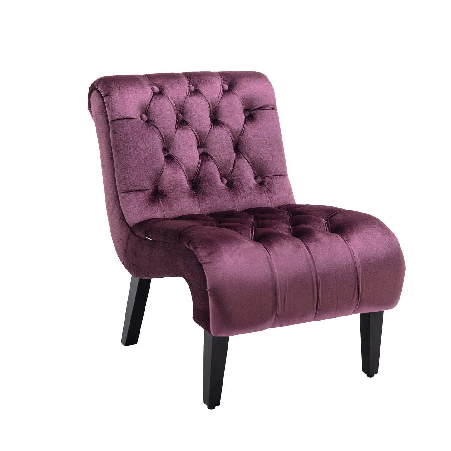 Modern Purple Tufted Velvet Chaise