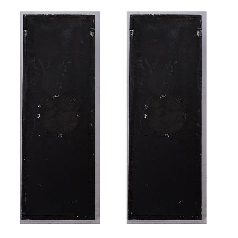 Set of 2 Large White Wooden Wall Panels