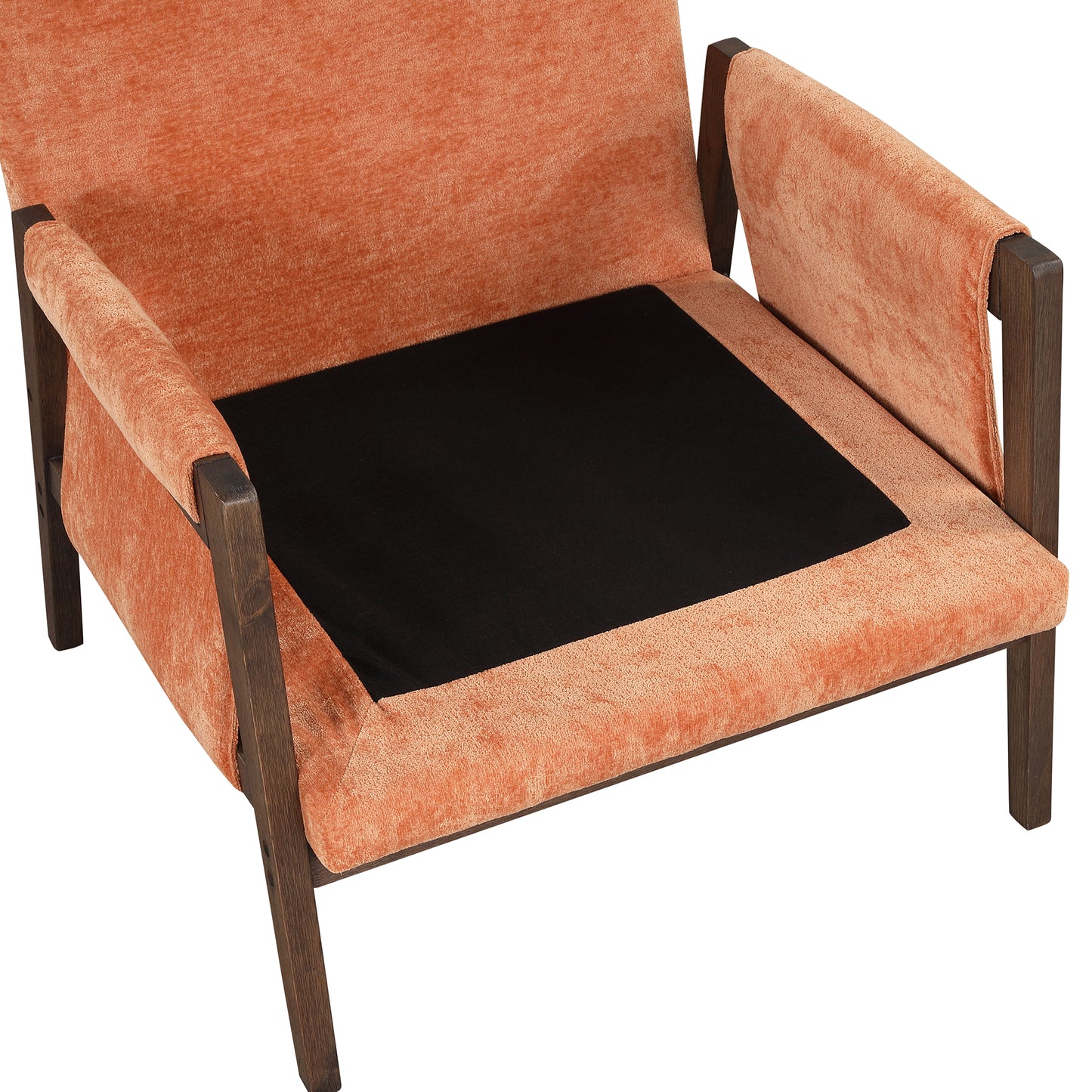 Orange Cream Velvet Accent Arm Chair