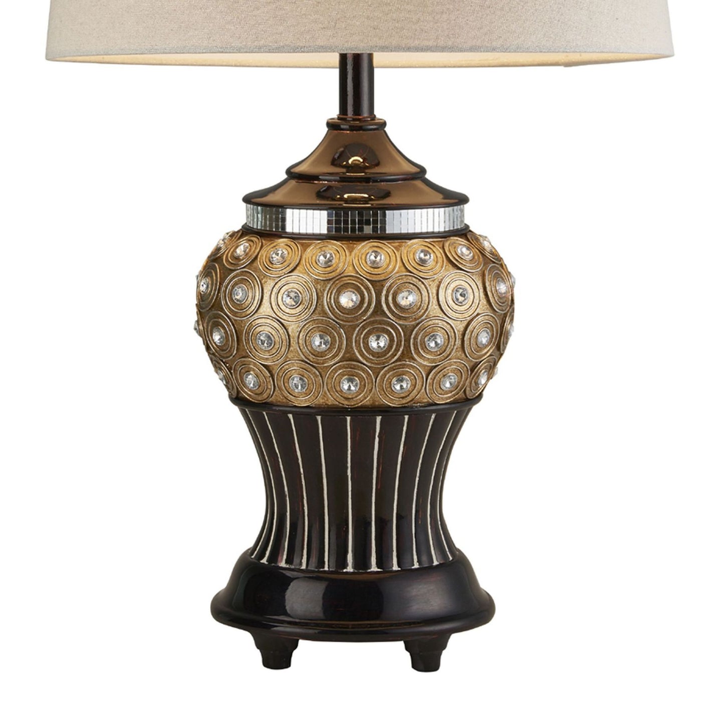 Unique Gold & Brown Jeweled Lamp