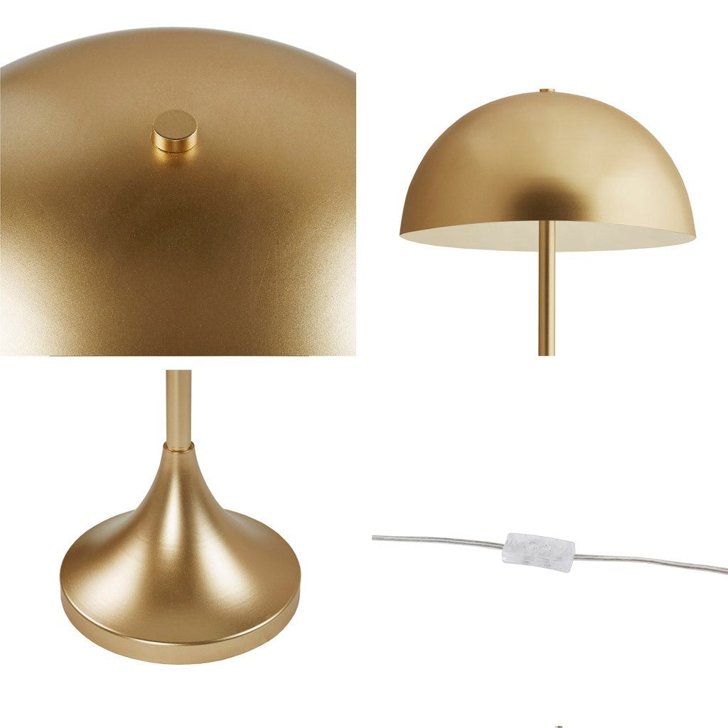 Gold Dome-Shaped 2-Light Table Lamp