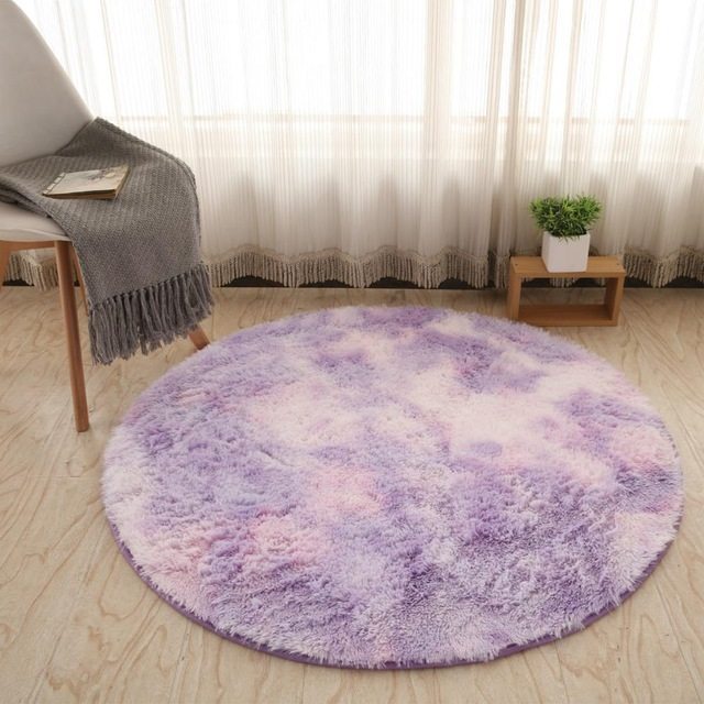 Fluffy Round Faux Fur Rugs.