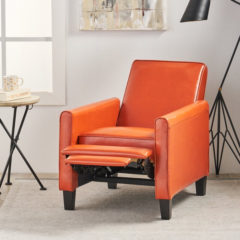 Recliner Push Back Chair for Elegant Home Décor Orange