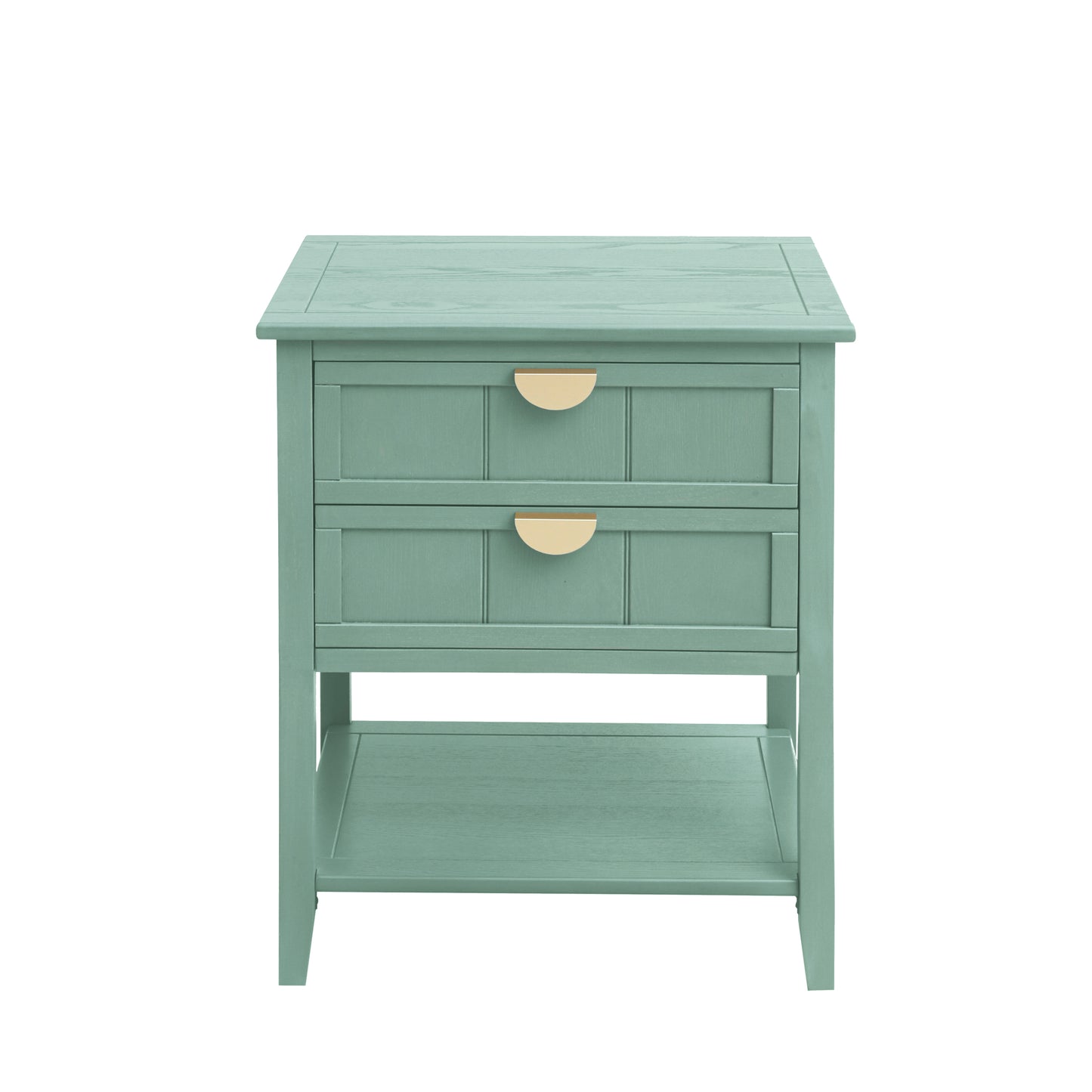 Sturdy 2 Drawer Mint Green Bed Stand