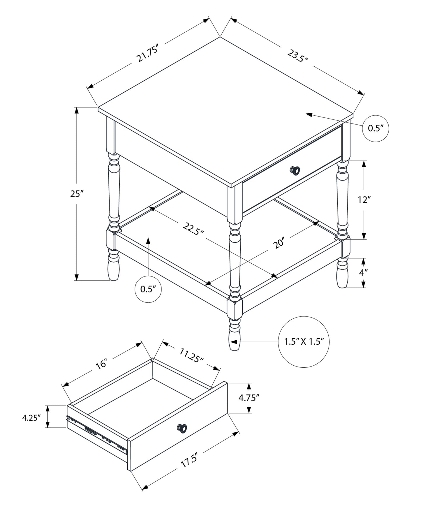 2 Tier Accent End Table