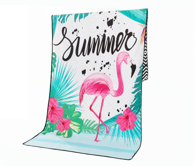 Summer Flamingo Beach Towel