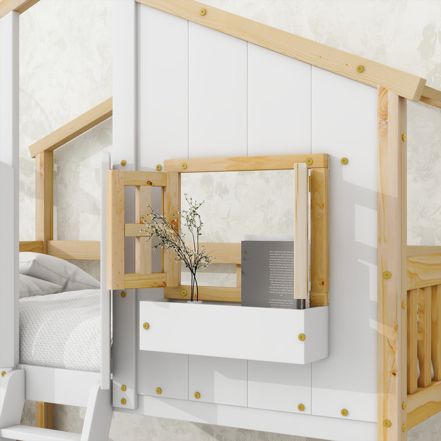 Twin over Twin  Townhouse Bunk Bed