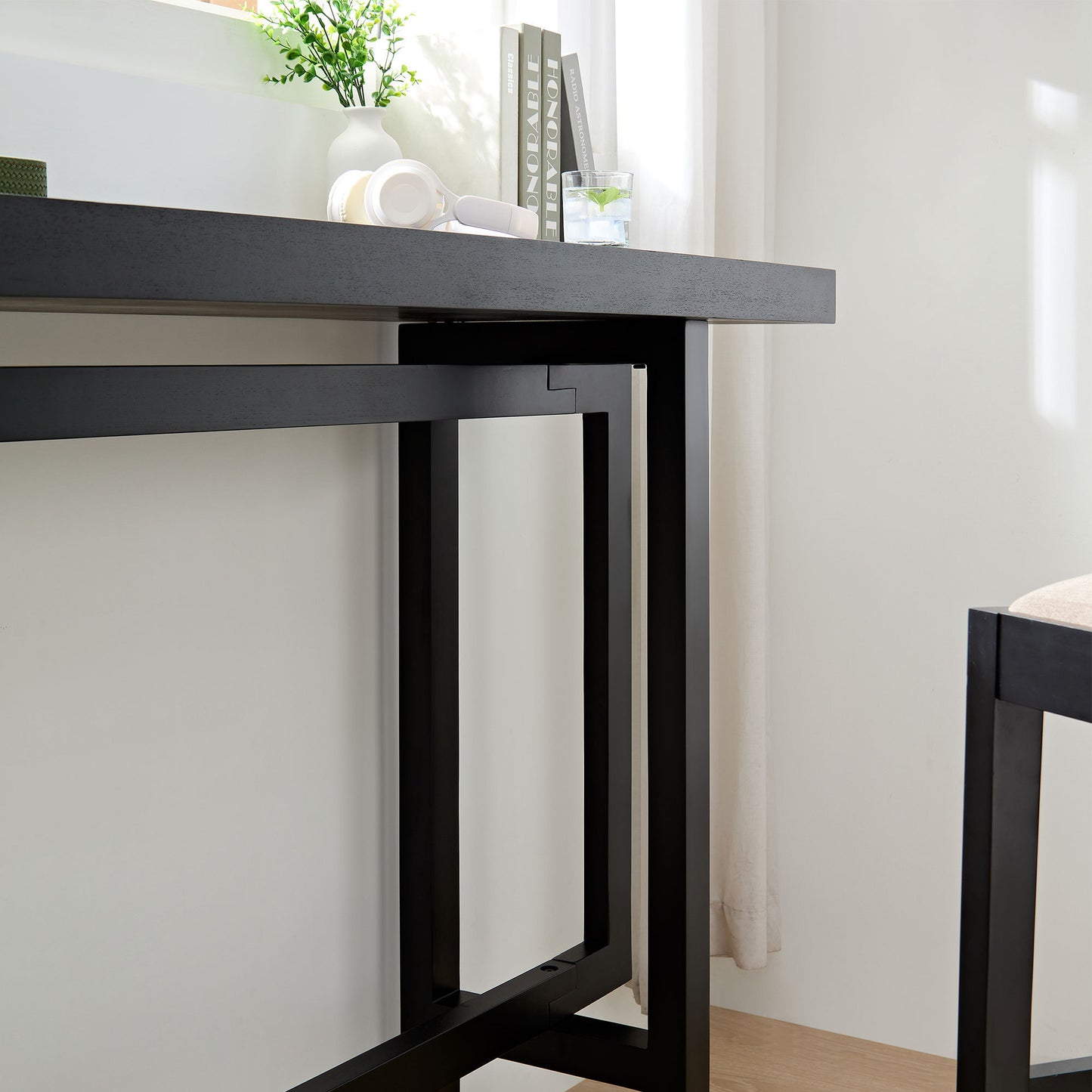 Long Black Bar Table