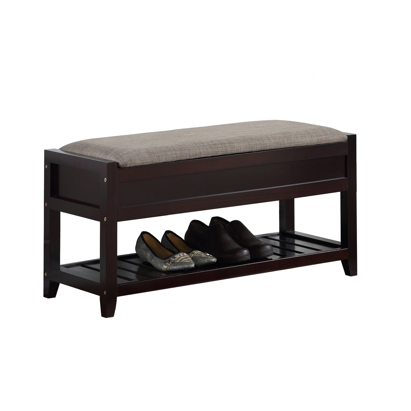 Espresso Bench with Shoe Storage