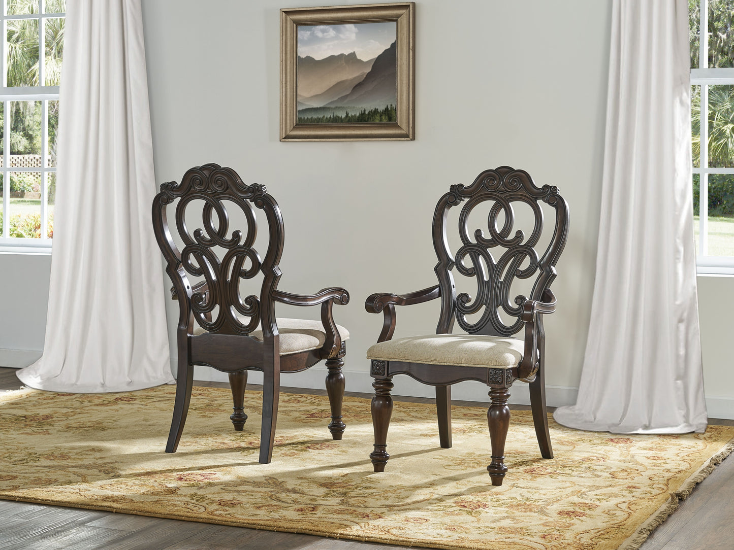 Royale - Arm Chair (Set of 2) - Dark Brown