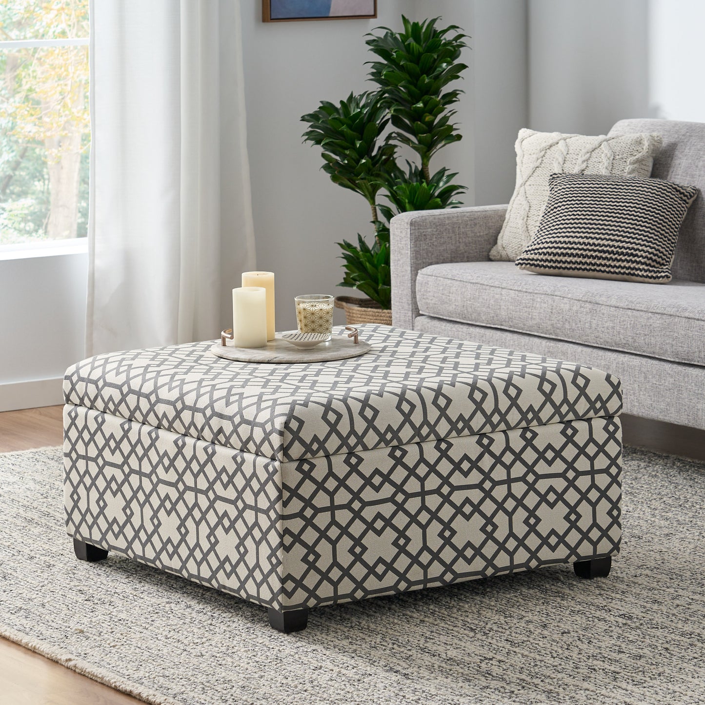 Large Square STORAGE OTTOMAN