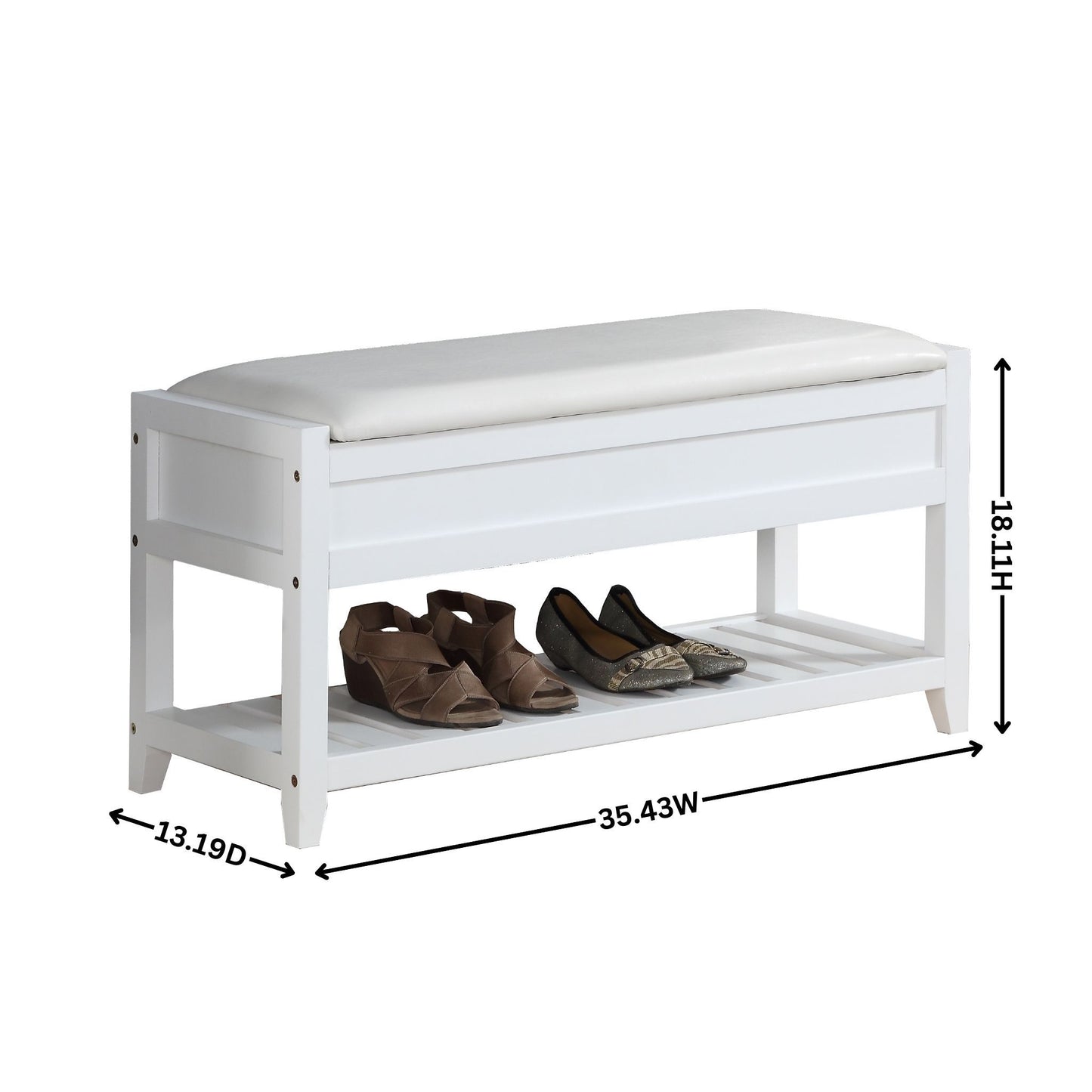 Espresso Bench with Shoe Storage