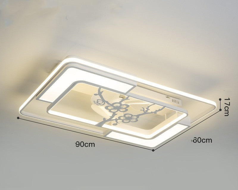 Rectangle  Floral Ceiling Fan Light 90 cm x 60cm x 17 cm