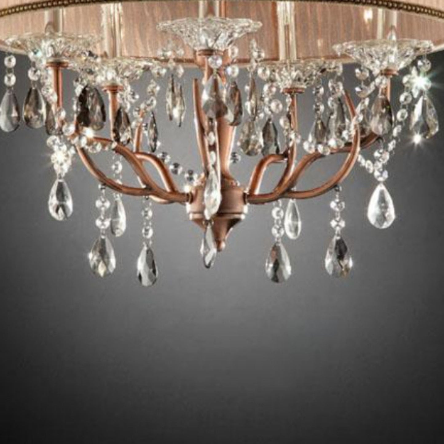 Pink Shaded Crystal Chandelier