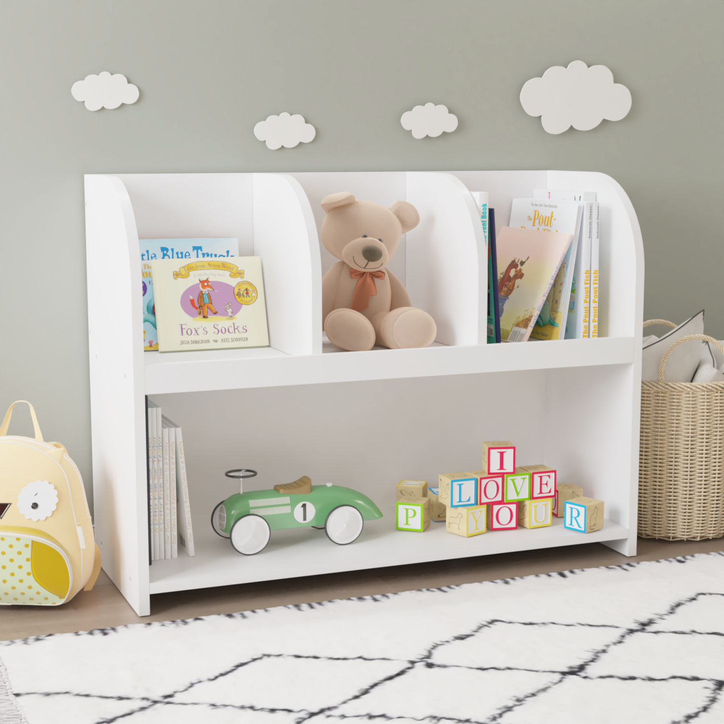 White Kids Bookcase