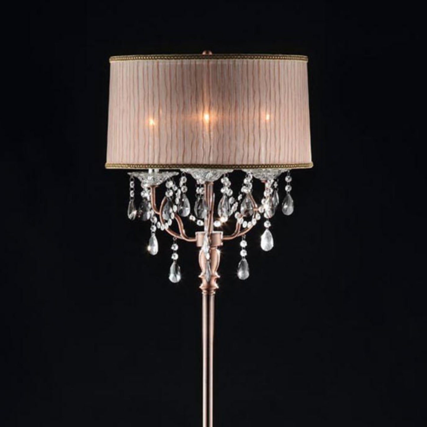 Pink Shaded Chandelier Floor Lamp