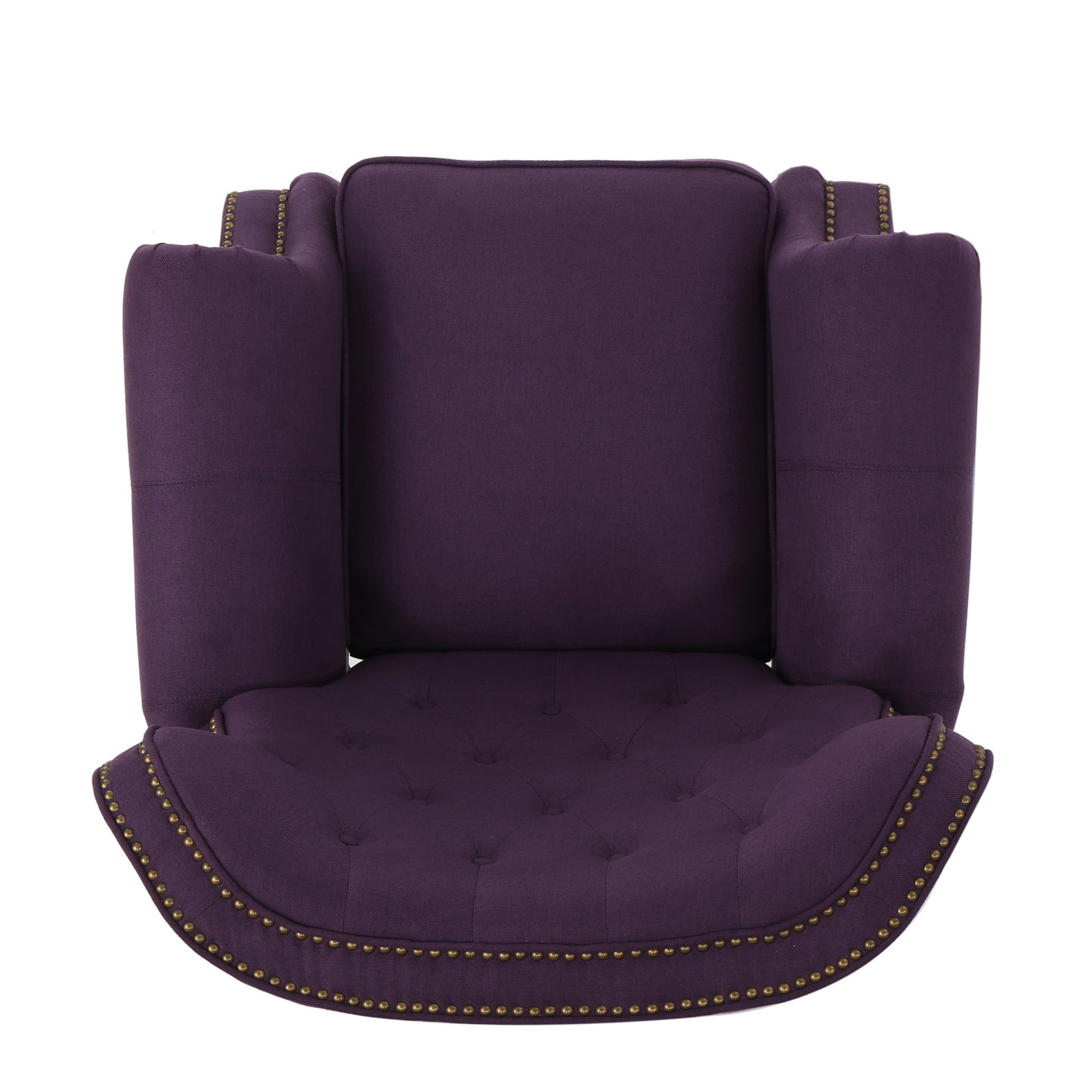 Purple Button Tufted Push Back Recliner