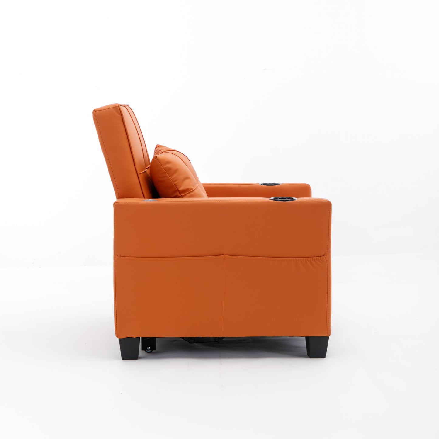 Orange Leather 3-in-1 Convertible Chair