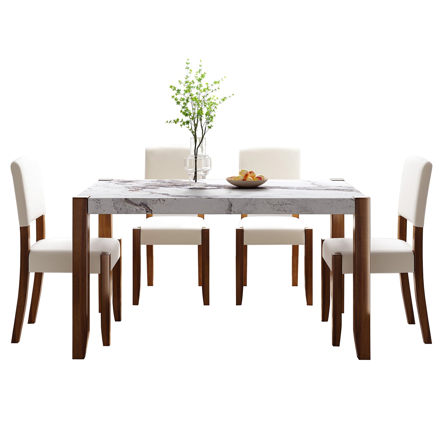 Faux Marble 5-Piece Dining Set