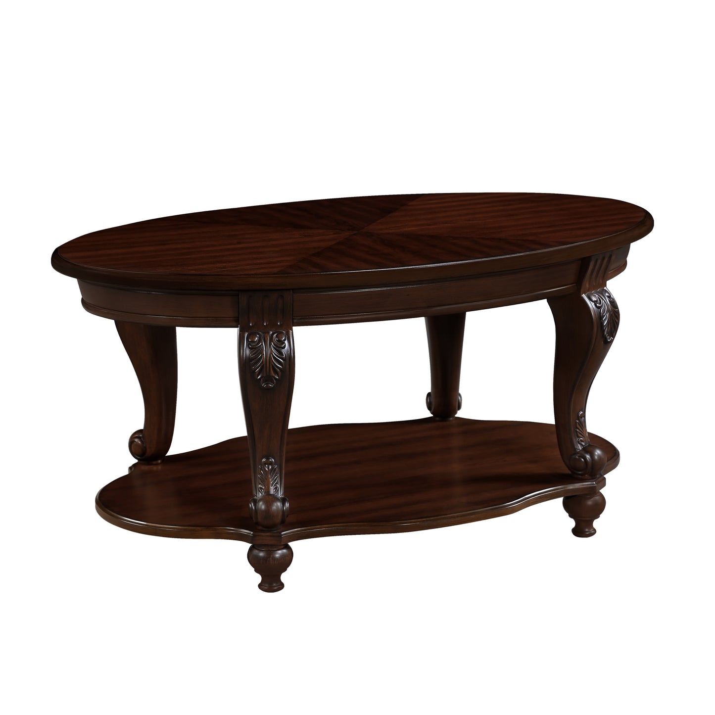 Cherry 3 pc. Oval Coffee Table Set