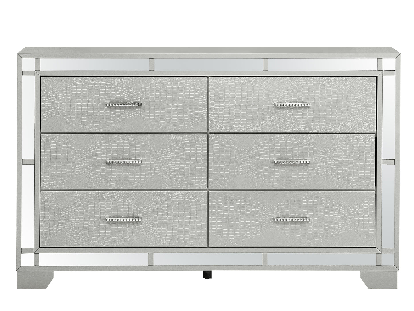 Madison Silver Champagne Wide 6 Drawer Dresser