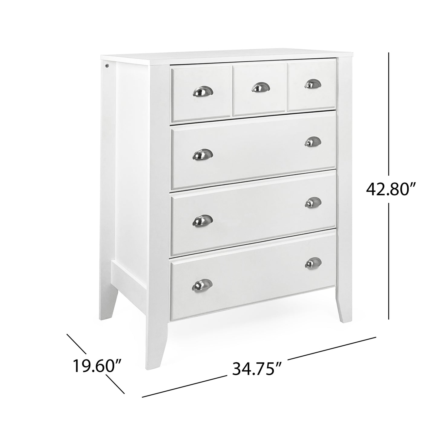 White Chest of 4 Drawers