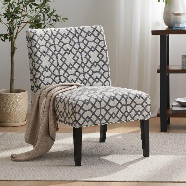 Geo Print Armless Accent Chair