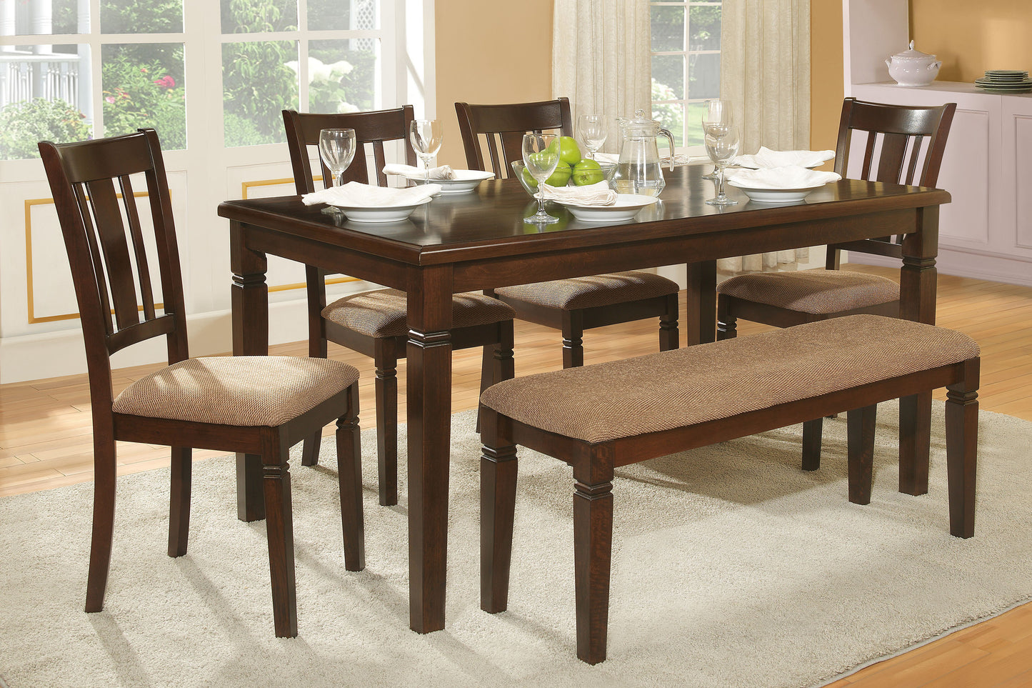 Espresso Oak Veneer Dining Table