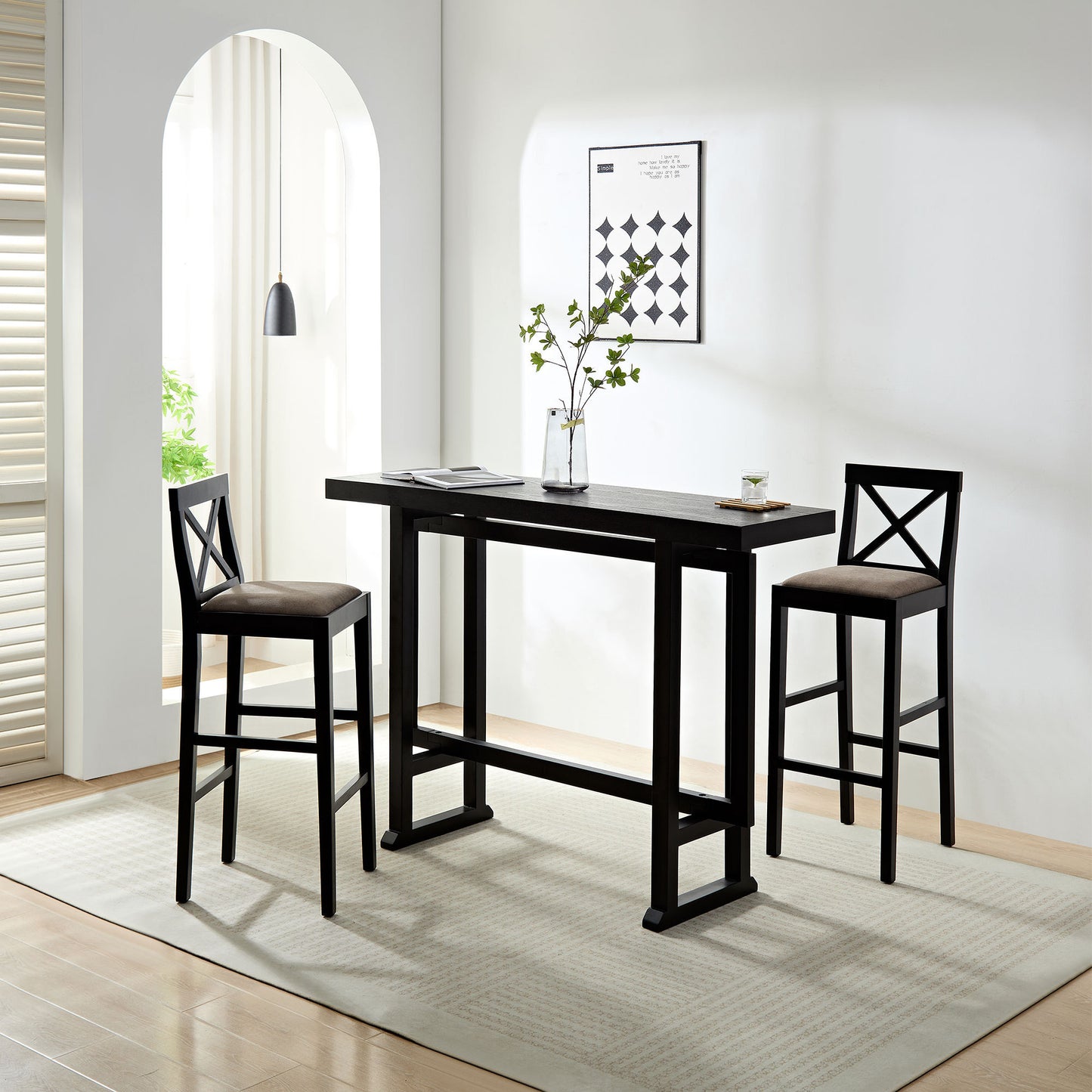 Long Black Bar Table