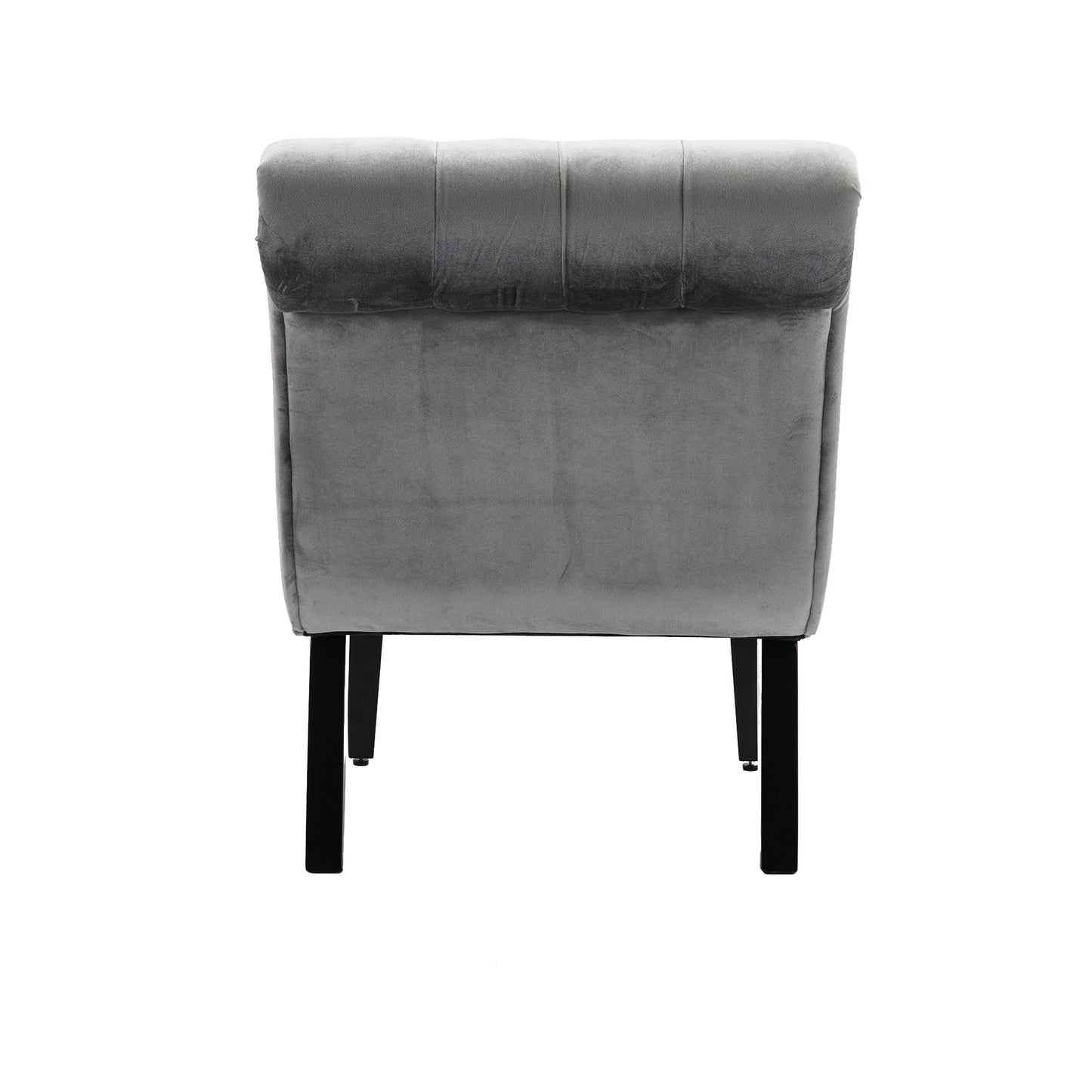 Modern Grey Button Tufted Velvet Armless Recliner