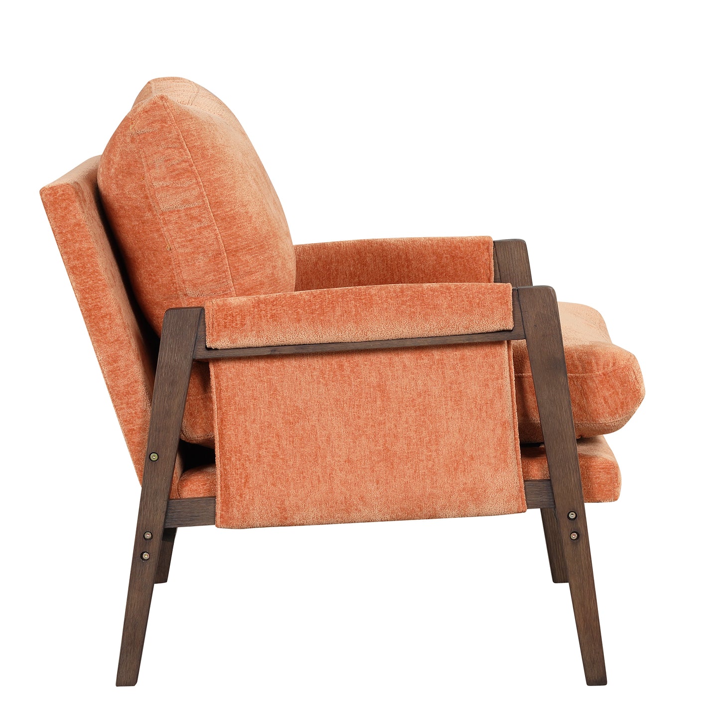 Orange Cream Velvet Accent Arm Chair