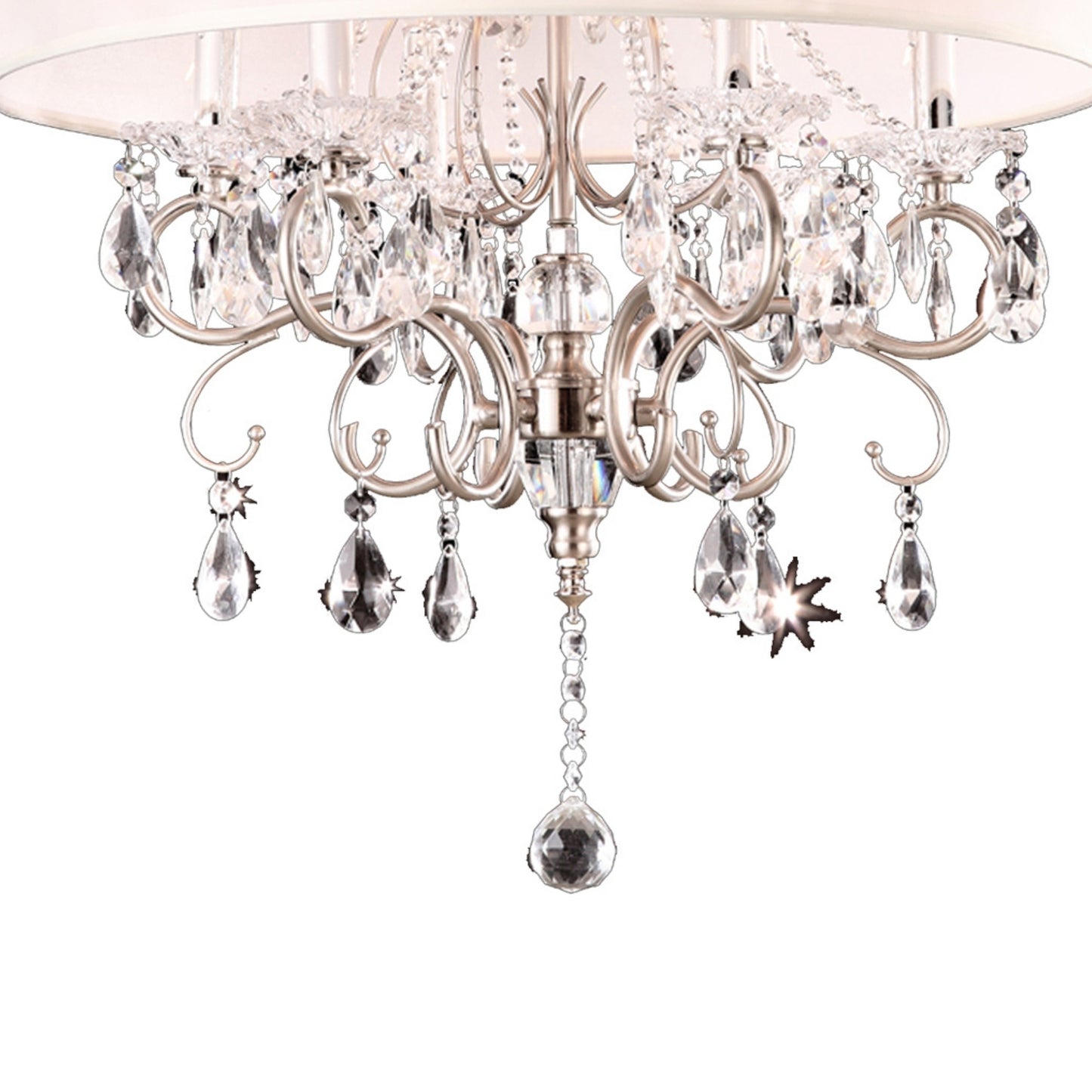 Pink Shaded Crystal Chandelier