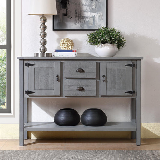 Antique Gray Sideboard Console Table