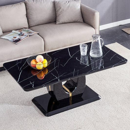 Faux Black Marble Coffee Table