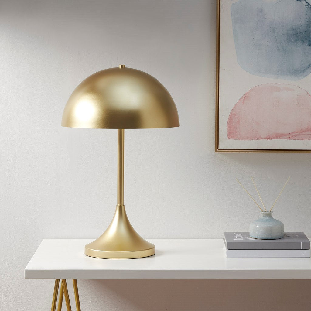 Gold Dome-Shaped 2-Light Table Lamp