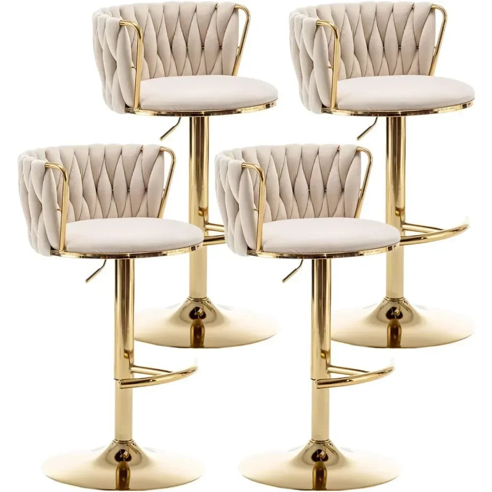 Gold Swivel Bar Stools Set of 4