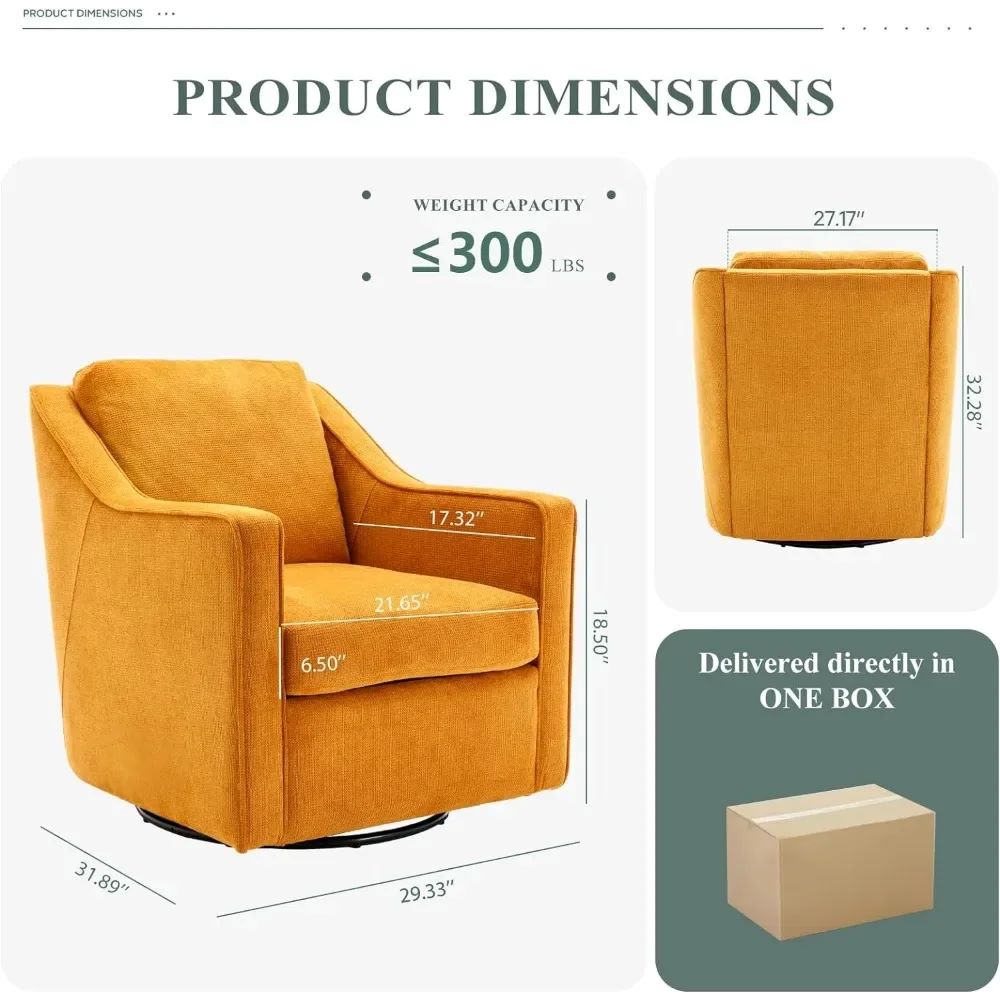 Upholstered 360° Swivel Accent Chair