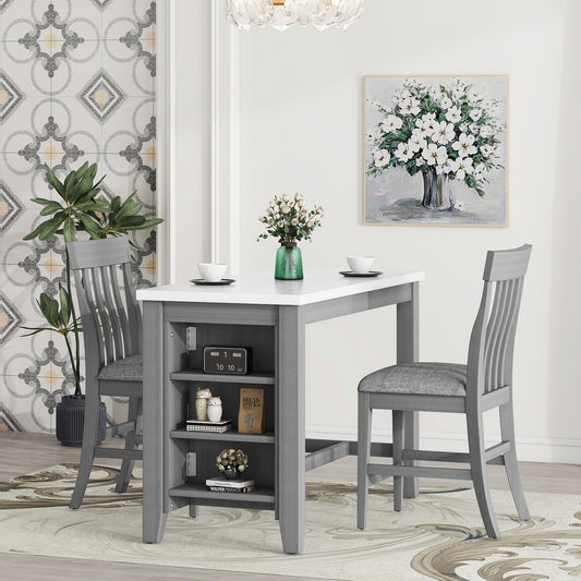 Grey 3-piece Counter Height Dining Set