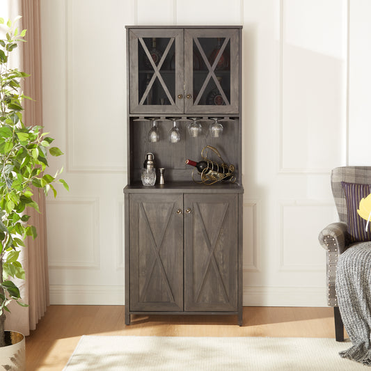 Grey Farmhouse Wine Cabinet