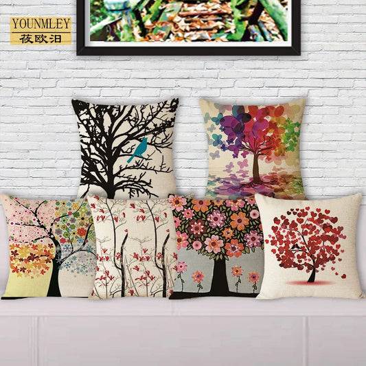 Colorful Trees Accent Pillow Covers