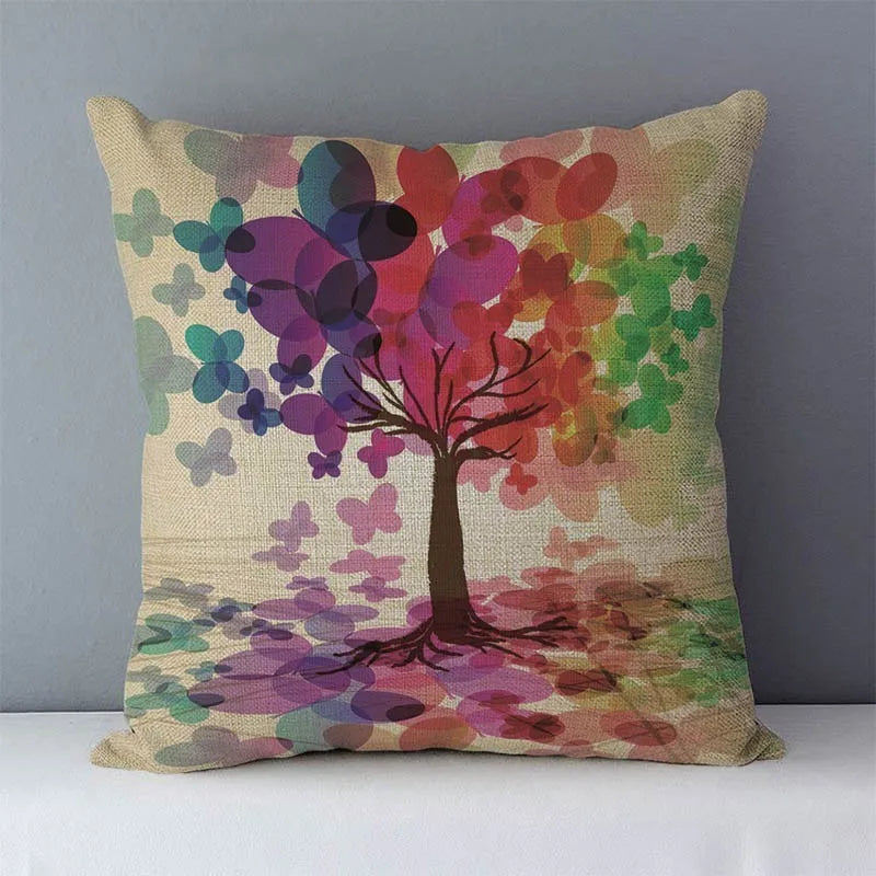 Colorful Tree Accent Pillow Covers