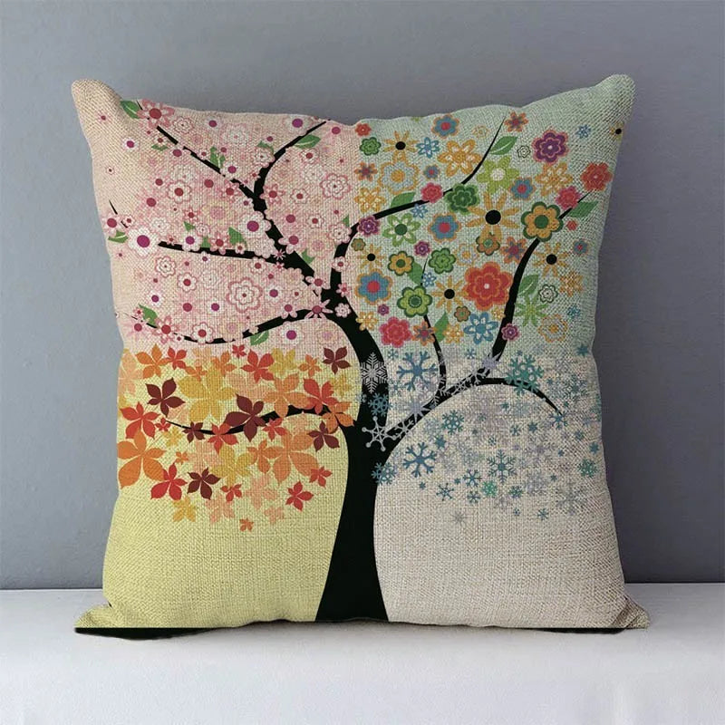 Colorful Tree Accent Pillow Covers