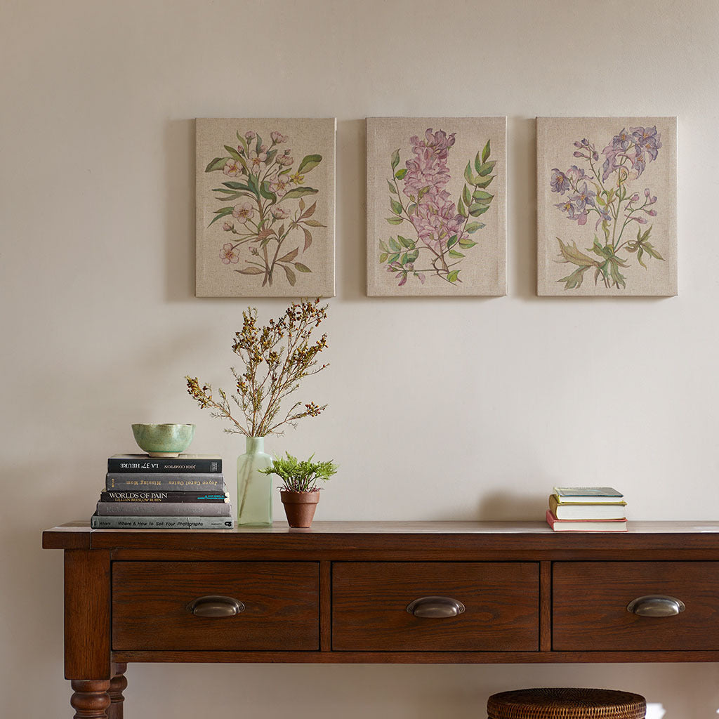 Illustrated Floral 3-piece Canvas Set