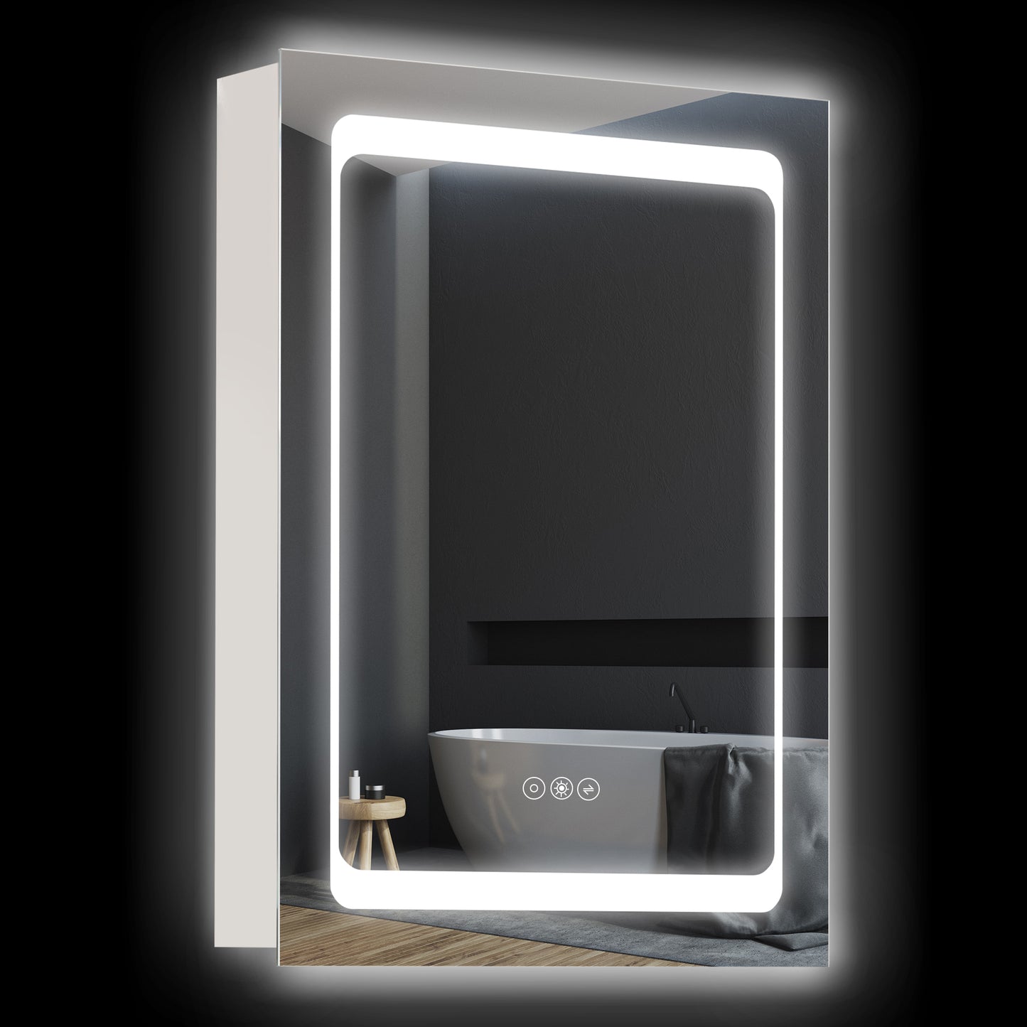 LED Lighted Mirrored Medicine Cabinet