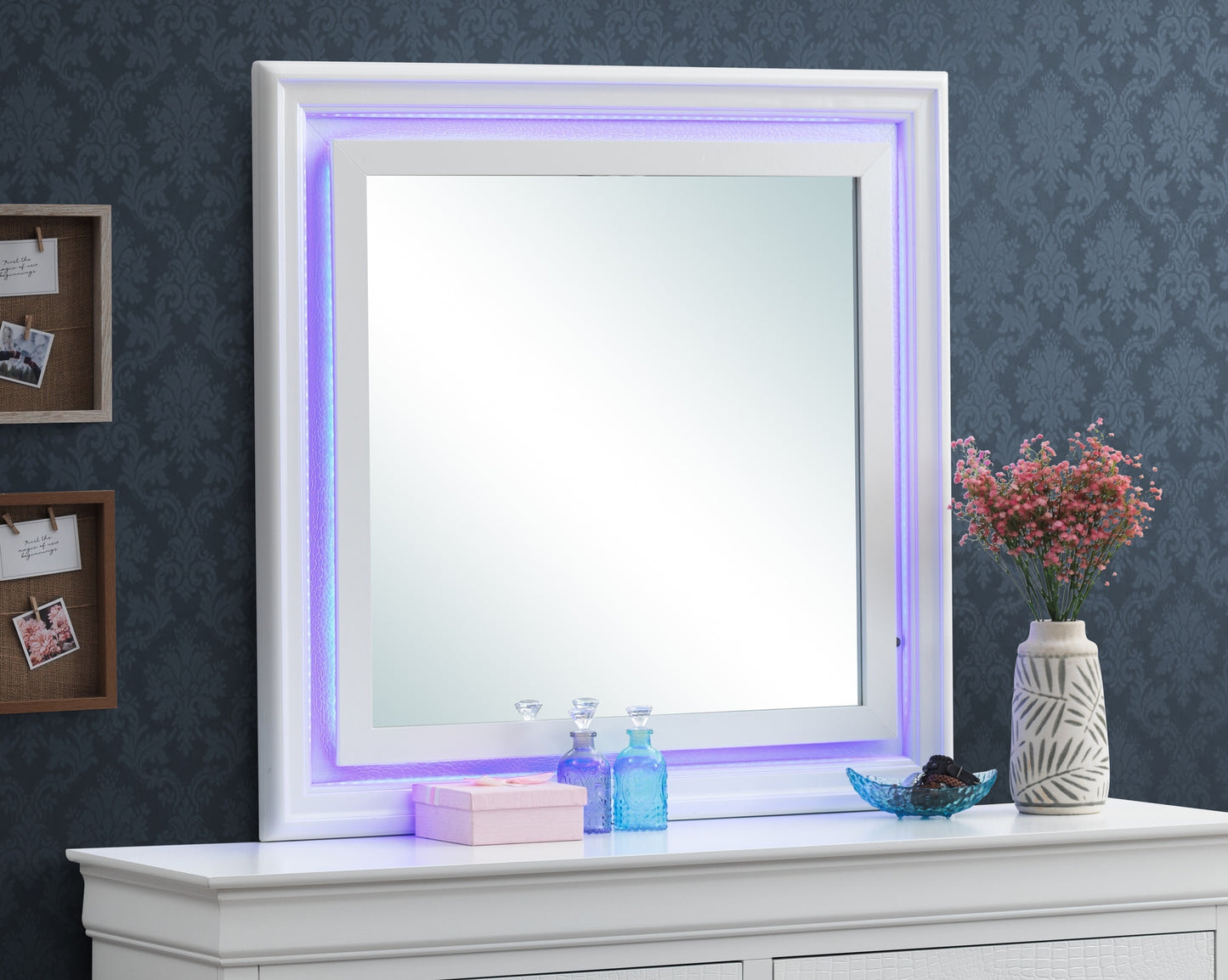 Lorana Silver Champaign Dresser Mirror